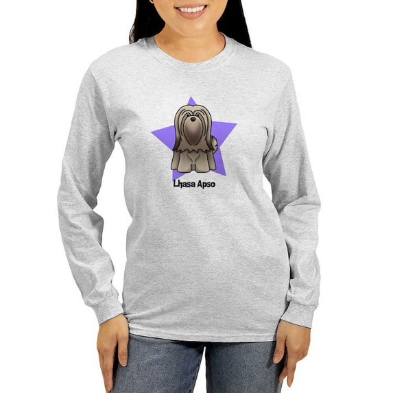 CafePress - Anime Star Lhasa Apso Women's Long Sleeve T Shirt - Women's Long Sleeve Graphic Casual T-Shirt