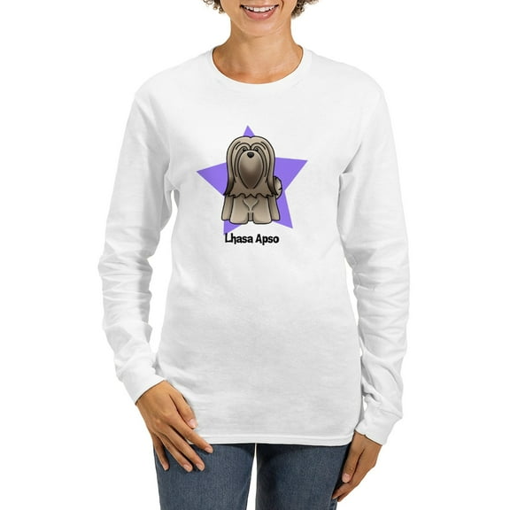 CafePress - Anime Star Lhasa Apso Women's Long Sleeve T Shirt - Women's Long Sleeve Graphic Casual T-Shirt