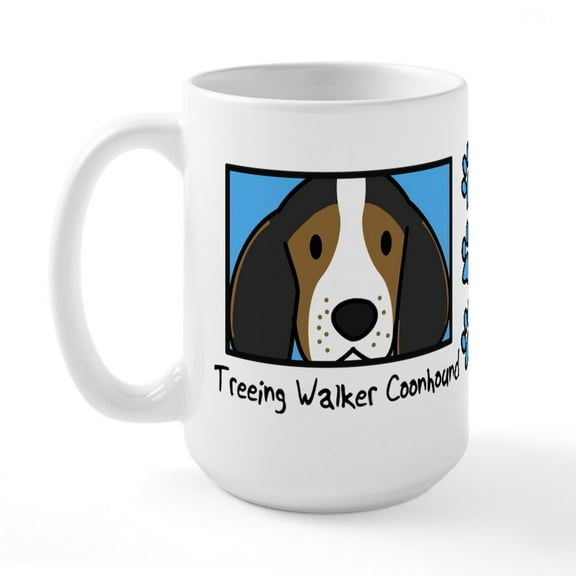CafePress - Anime Treeing Walker Coonhound Large Mug - 15 oz Ceramic Large White Novelty Mug