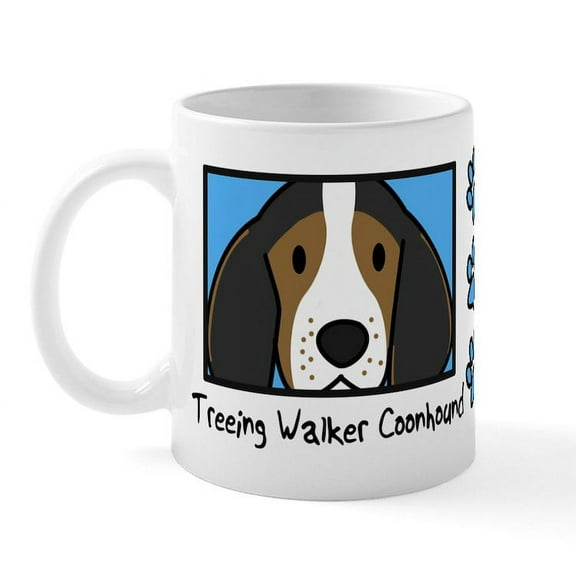 CafePress - Anime Treeing Walker Coonhound Mug - 11 oz Ceramic Mug - Novelty Coffee Tea Cup