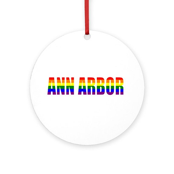 CafePress - Ann Arbor -  Round Wood Ornament 4"