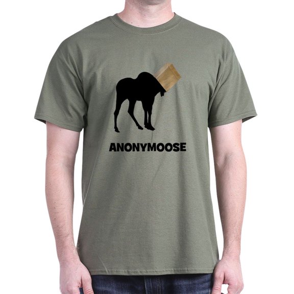 CafePress - Anonymoose Dark T Shirt - Men's Classic Graphic Cotton T-Shirt