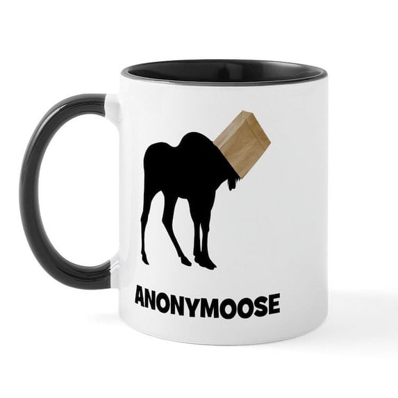 CafePress - Anonymoose Mug - 11 oz Ceramic Mug - Novelty Coffee Tea Cup