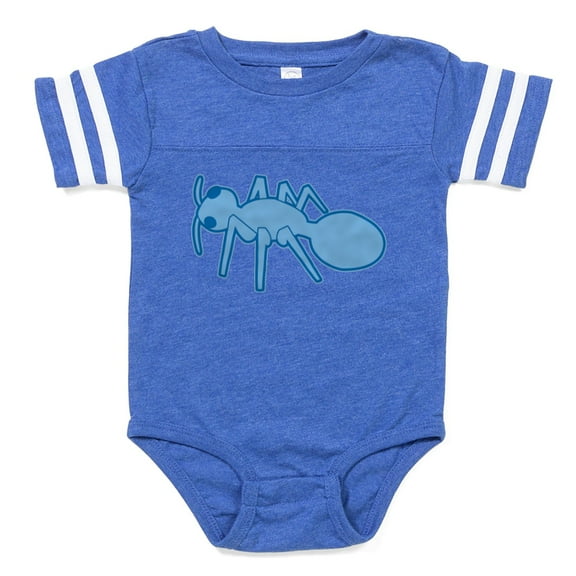 CafePress - Ant Blue - Cute Infant Baby Football Bodysuit