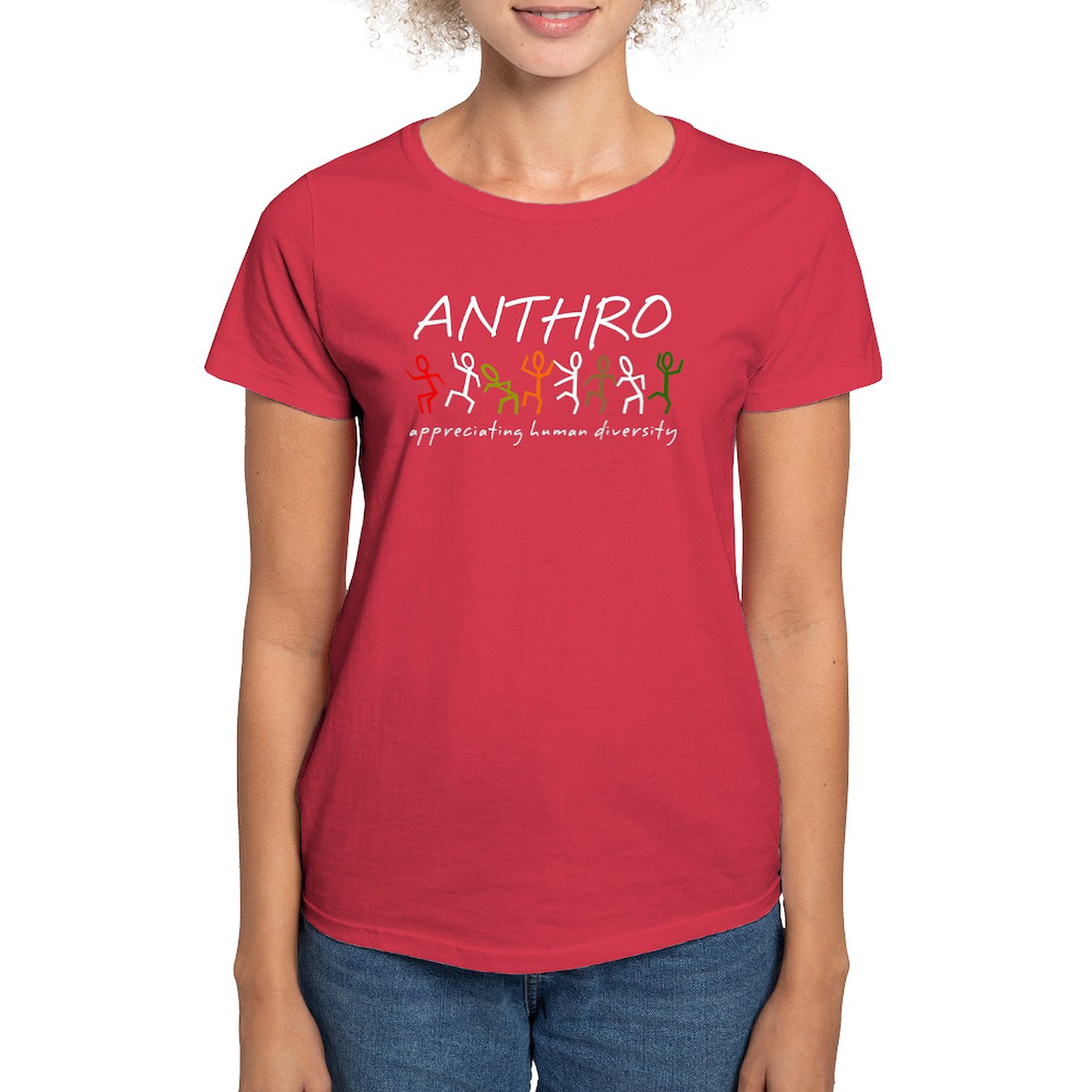 CafePress - Anthro1 T Shirt - Women's Traditional Fit Dark T-Shirt - image 1 of 4