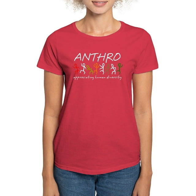 CafePress - Anthro1 T Shirt - Women's Traditional Fit Dark T-Shirt