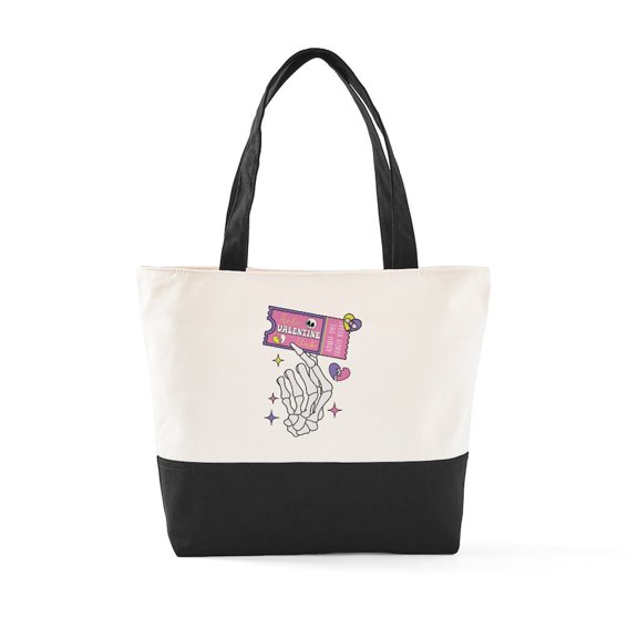 CafePress - Anti Valentine Club Coupon - Two Tone, 100% Cotton, Zipper Tote Bag
