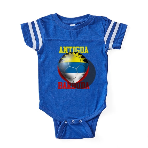 CafePress - Antigua Barbuda Soccer - Cute Infant Baby Football Bodysuit