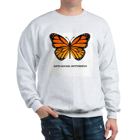 CafePress - Antisocial Butterfly Sweatshirt - Crew Neck Sweatshirt
