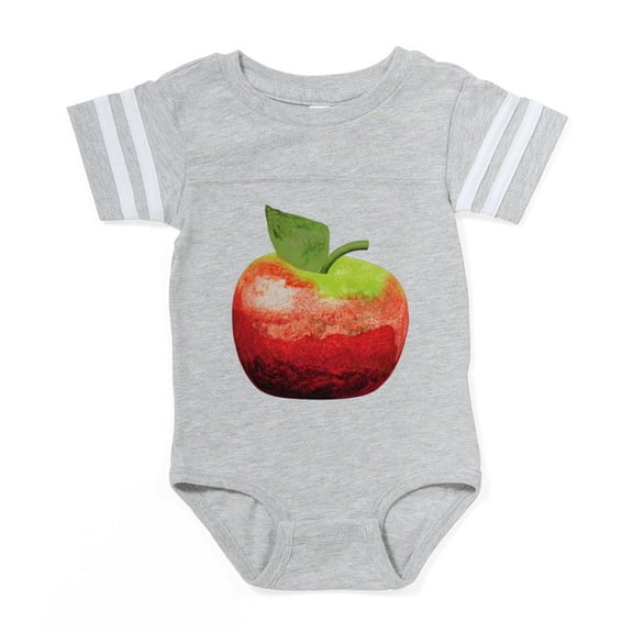 CafePress - Apple - Cute Infant Baby Football Bodysuit