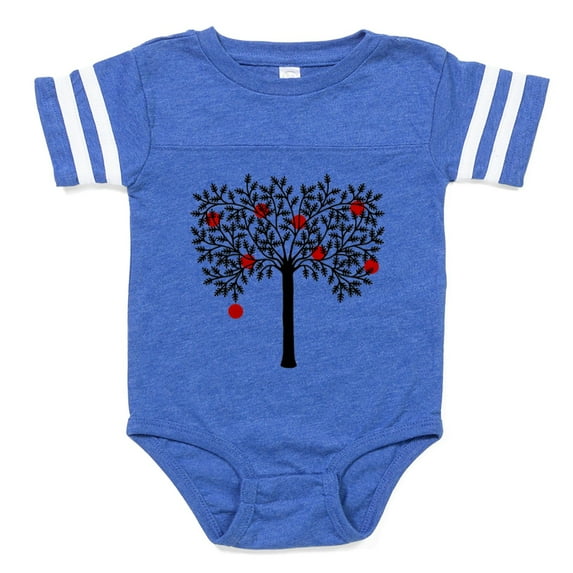 CafePress - Apple Tree_Bl - Cute Infant Baby Football Bodysuit