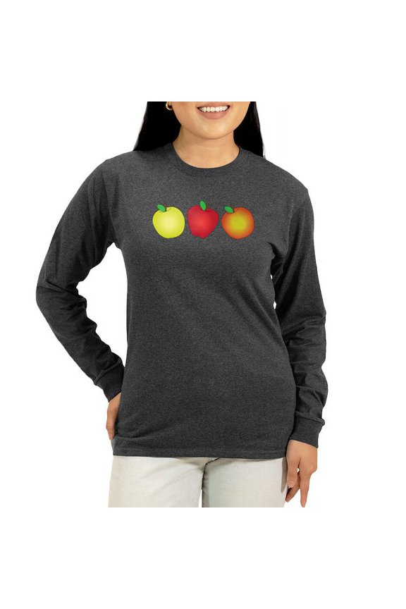 - Apples Long Sleeve T Shirt - Women's Long Sleeve Graphic Tee Casual Fit