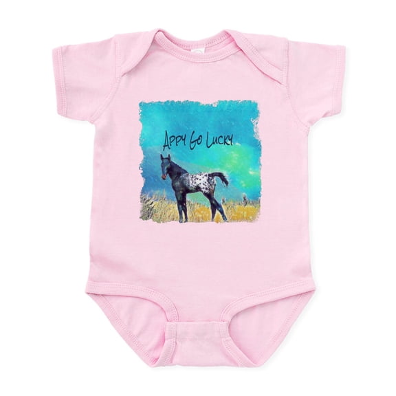 CafePress - Appy Go Lucky Horse Infant Bodysuit - Baby Light Bodysuit, Size Newborn - 24 Months