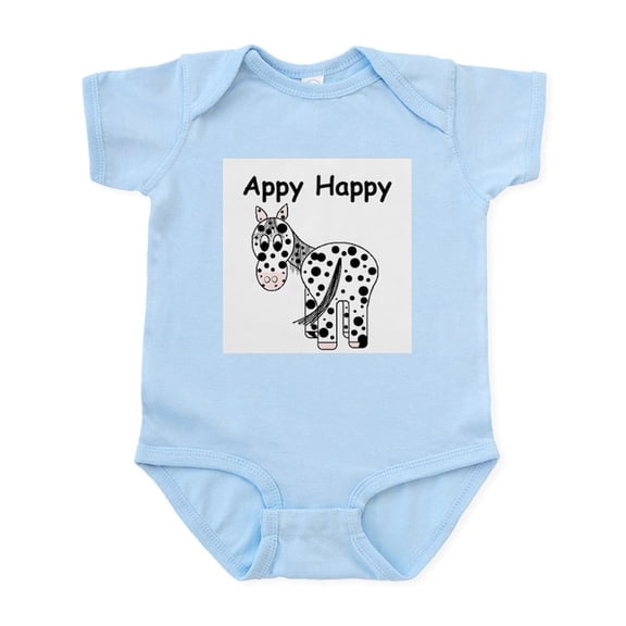 CafePress - Appy Happy, Leopard Appaloosa Infant Bodysuit - Baby Light Bodysuit, Size Newborn - 24 Months