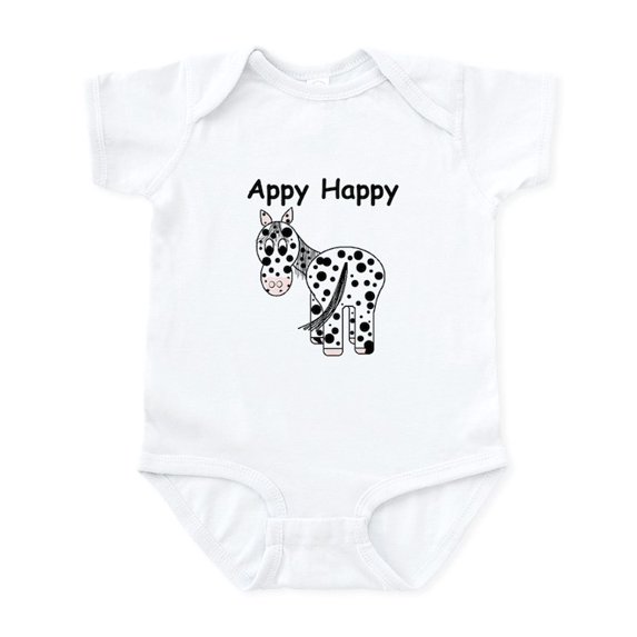 CafePress - Appy Happy, Leopard Appaloosa Infant Bodysuit - Baby Light Bodysuit, Size Newborn - 24 Months