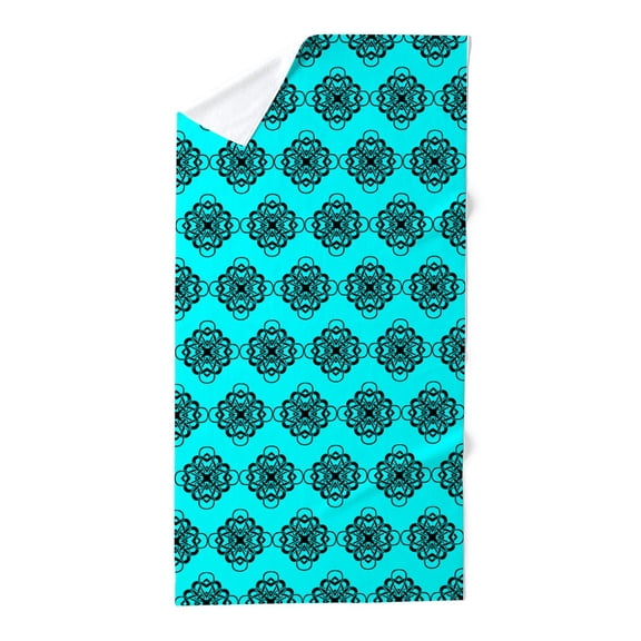 CafePress - Aqua And Black Modern Decorative Links - Large Beach Towel, Soft 30"x60" Towel with Unique Design