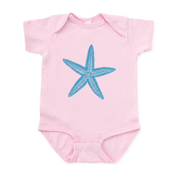 CafePress - Aqua Blue Starfish Infant Bodysuit - Baby Light Bodysuit, Size Newborn - 24 Months