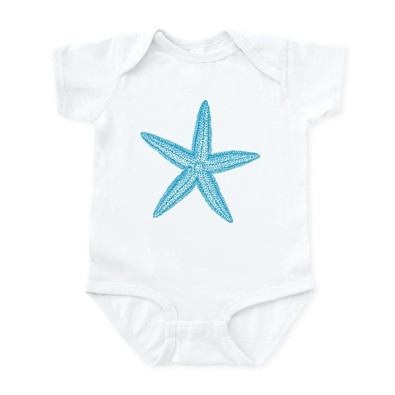 CafePress - Aqua Blue Starfish Infant Bodysuit - Baby Light Bodysuit, Size Newborn - 24 Months