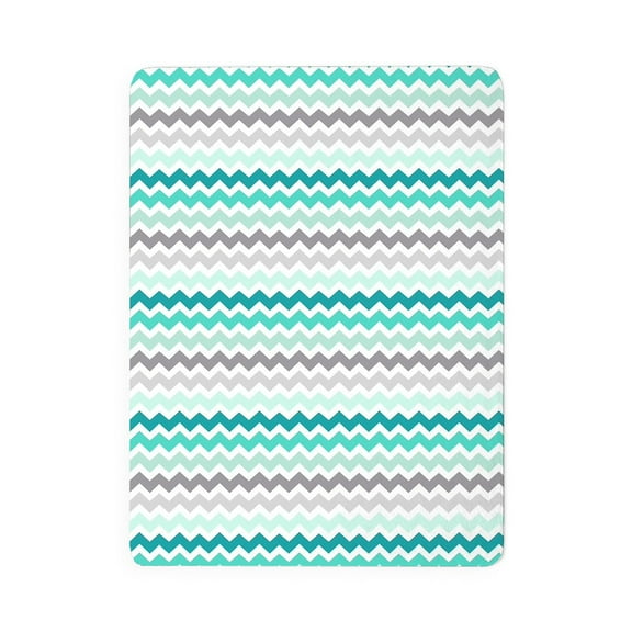 CafePress - Aqua Grey Chevron Pattern - Large Sherpa Fleece Throw Blanket 80" x 60"