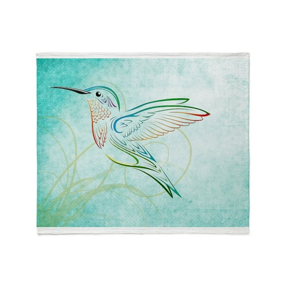 CafePress - Aqua Hummingbird Watercolor Throw Blanket - Soft Fleece Throw Blanket, 50"x60" for All Ages