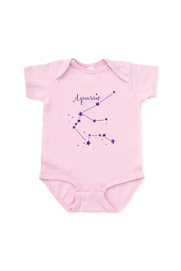 - Aquarius Zodiac Constellation Body Suit - Baby Light Bodysuit, Size Newborn - 24 Months