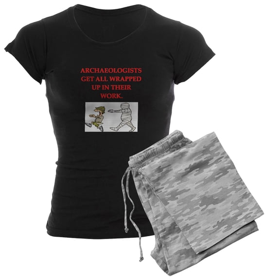 CafePress - Archaeology Women's Dark Pajamas - Women's Short Sleeve Print T-Shirt and Pants Dark Cotton Pajama Set
