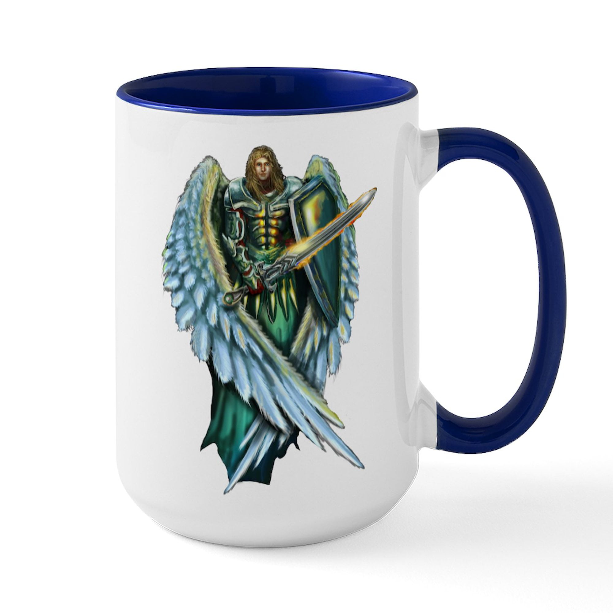 CafePress - Archangel Michael Mugs - 15 oz Ceramic Large White Nolvety ...