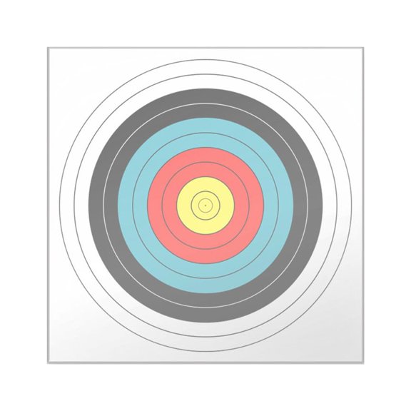CafePress - Archery Target Square Sticker 3 X 3 - Square Sticker 3" x 3"