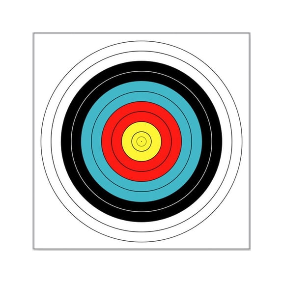CafePress - Archery Target Square Sticker 3 X 3 - Square Sticker 3" x 3"