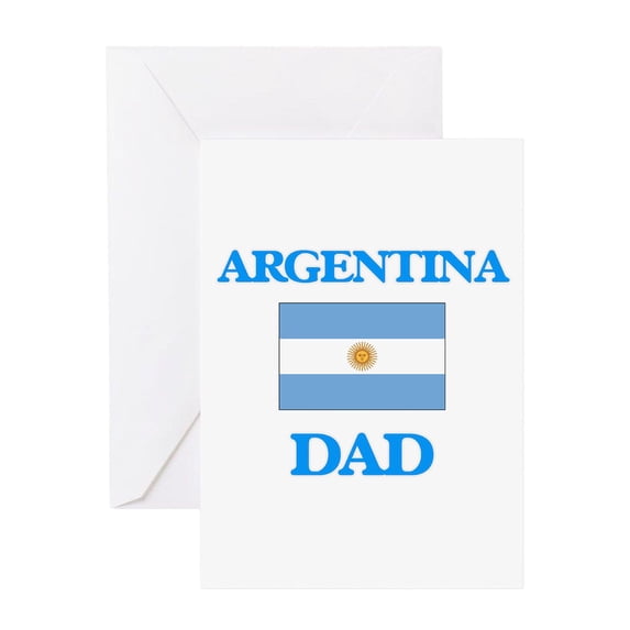 CafePress - Argentina Dad Greeting Cards - Greeting Card, Blank Inside Glossy