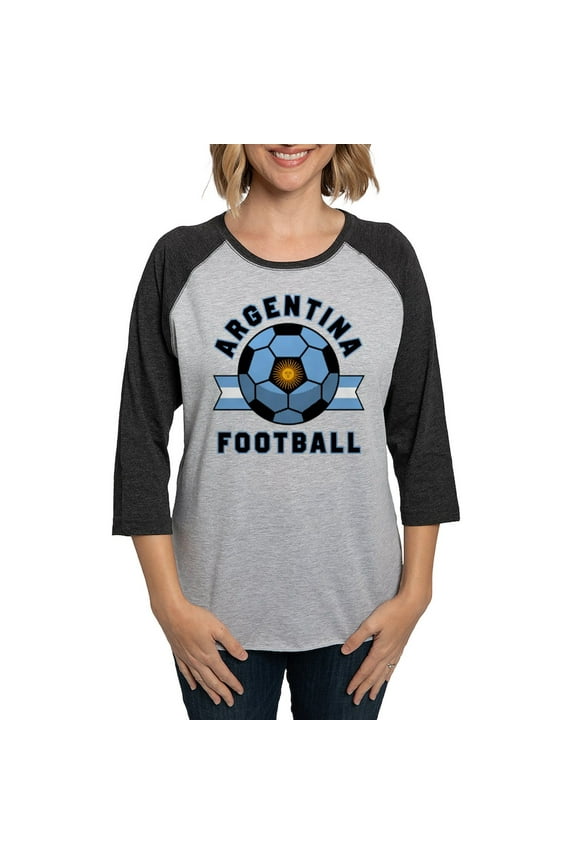 - Argentina Football Long Sleeve T Shirt - Womens Baseball Tee