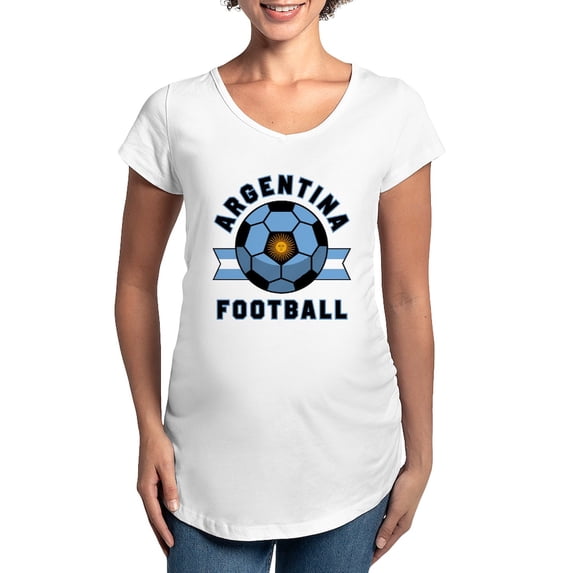 CafePress - Argentina Football Maternity T Shirt - Cotton Maternity T-shirt, Cute & Funny Pregnancy Tee