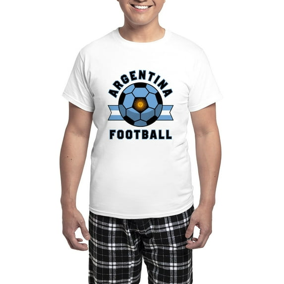 CafePress - Argentina Football Pajamas - Men's Light Loose Fit Cotton Pajama Set
