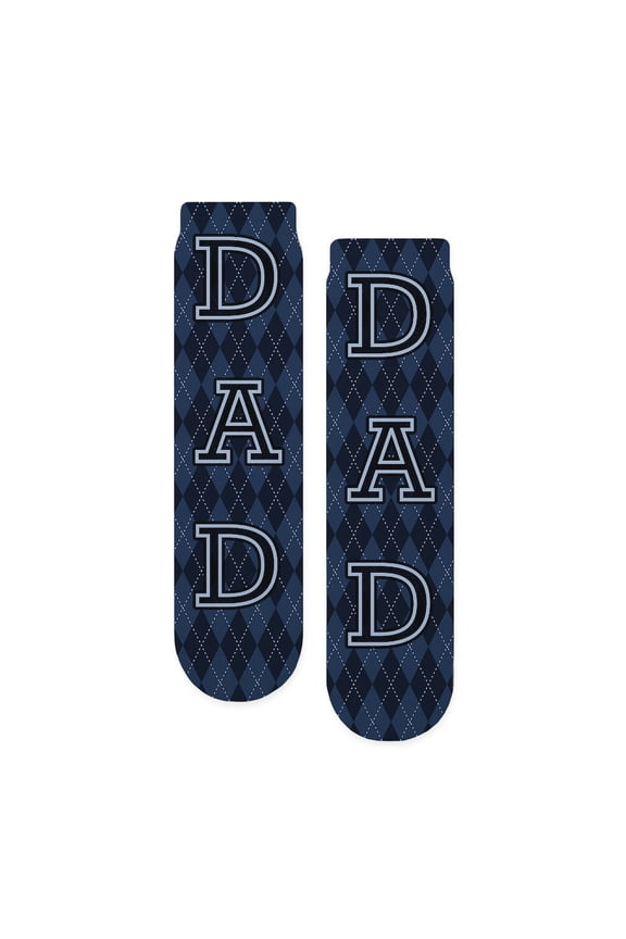 - Argyle Dad - Unisex Novelty Printed Crew Adult Socks