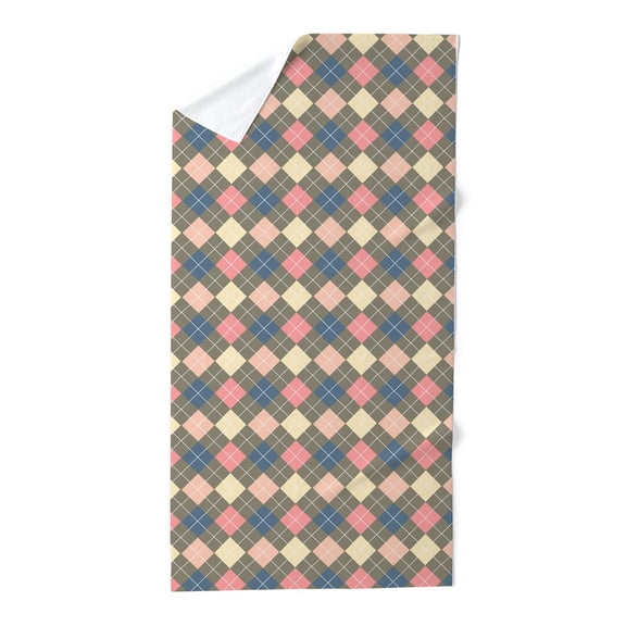 CafePress - Argyle Diamonds Plaid Pattern - Large Beach Towel, Soft 30"x60" Towel with Unique Design