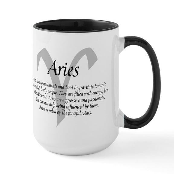 CafePress - Aries Coffee Mug / Cup 15Oz - 15 oz Ceramic Large White Novelty Mug