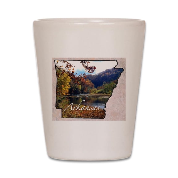 CafePress - Arkansasmap28 - White Shot Glass, Unique and Funny Shot Glass