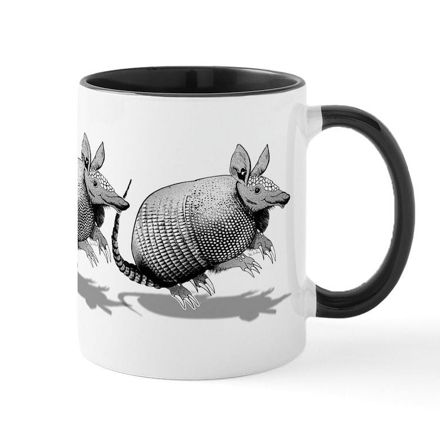CafePress "A Is For Armadillo" Ceramic Coffee Mug | 11 Oz Funny Novelty Mug, Dishwasher & Microwave Safe