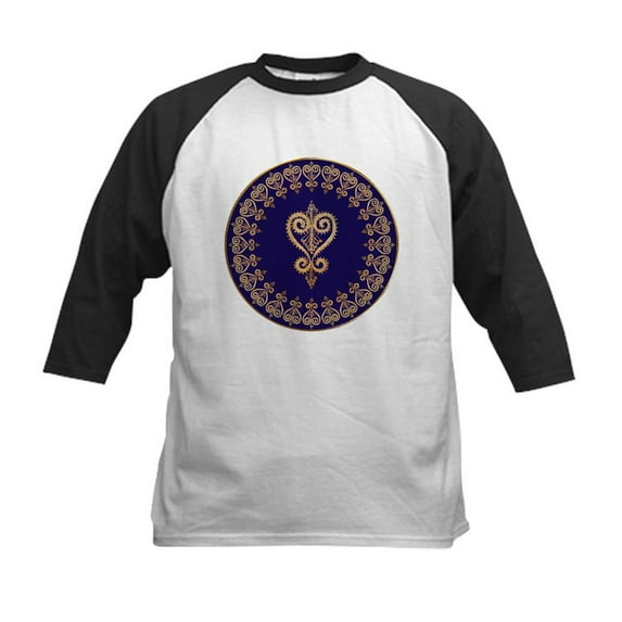 CafePress - Armenian Heart Mandala Kids Baseball Jersey - Kids Cotton Baseball Jersey, 3/4 Sleeve Shirt