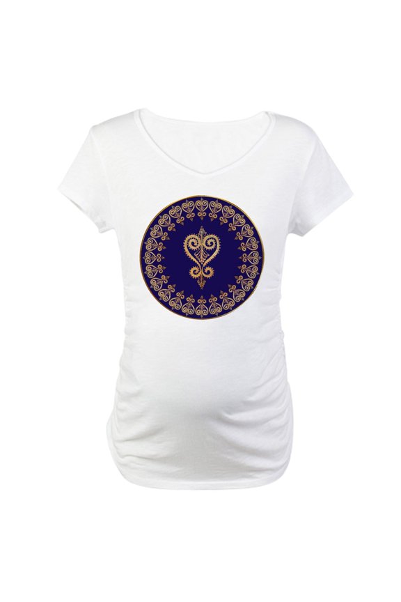 - Armenian Heart Mandala Maternity T Shirt - Cotton Maternity T-shirt, Cute & Funny Pregnancy Tee