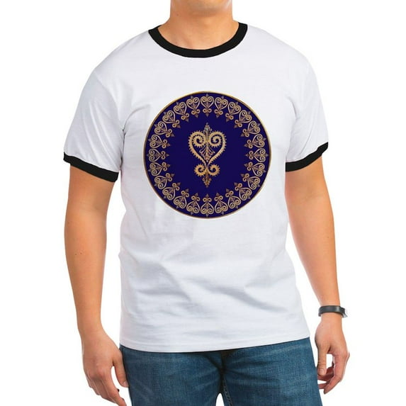 CafePress - Armenian Heart Mandala Ringer T - 100% Cotton Ringed T-Shirt