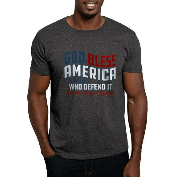 CafePress - Army God Bless America Dark T Shirt - Men's Classic Graphic Cotton T-Shirt