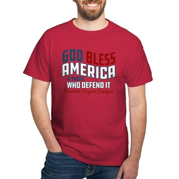 CafePress - Army God Bless America Dark T Shirt - Men's Classic Graphic Cotton T-Shirt