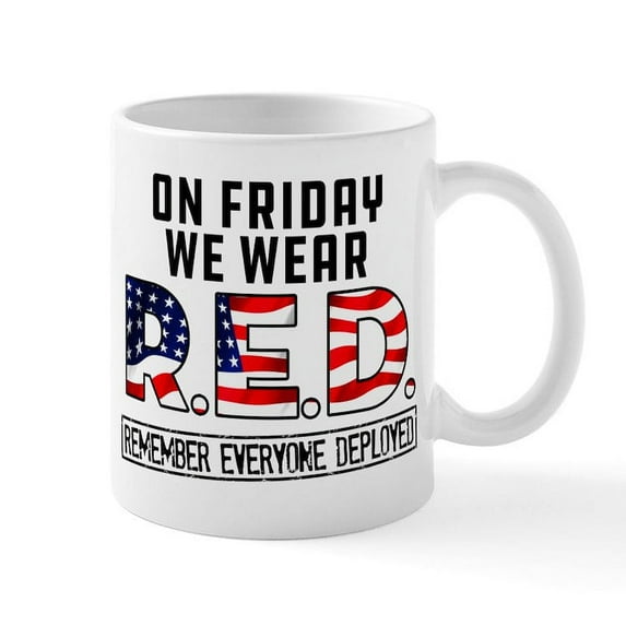 CafePress - Army We Wear RED - 11 oz Ceramic Mug - Novelty Coffee Tea Cup