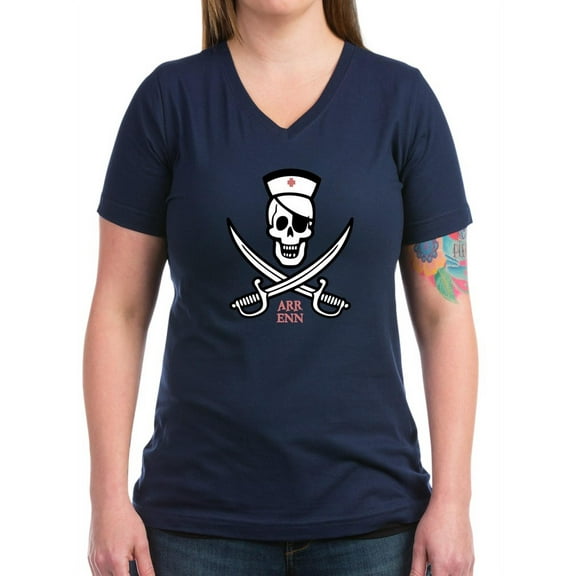 CafePress - Arr Enn Rackham Women's V Neck Dark T Shirt - Women's V-Neck Dark T-Shirt