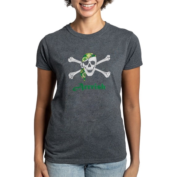 CafePress - Arrish Irish Pirate Skull And Crossbones T Shirt - Women's Traditional Fit Dark T-Shirt