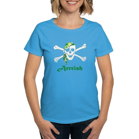 CafePress - Arrish Irish Pirate Skull And Crossbones T Shirt - Women's Traditional Fit Dark T-Shirt