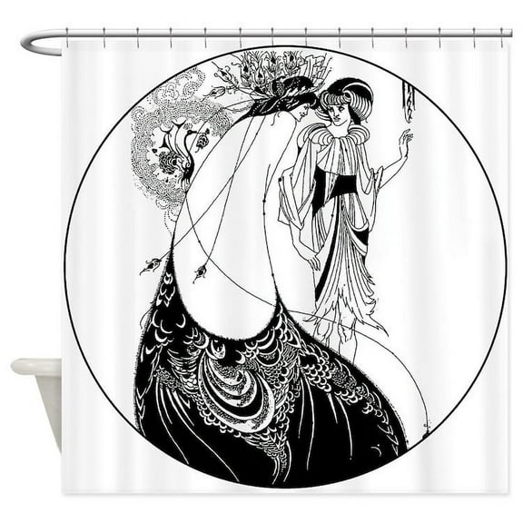 CafePress - Art Nouveau Beardsley Peacock Skirt - Unique Fabric Shower Curtain 70" x 72"