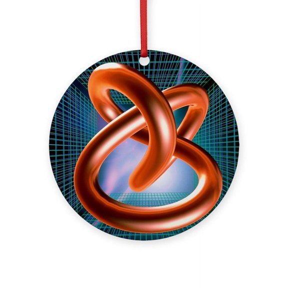 CafePress - Art Of Mathematical Knotted Torus - Round Wood Ornament 4"