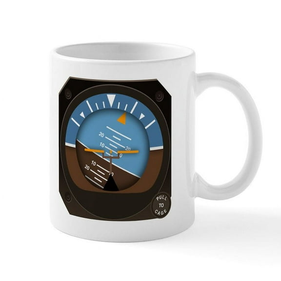 CafePress - Artificial Horizon &Amp; Turn Indicator Mugs - 11 oz Ceramic Mug - Novelty Coffee Tea Cup